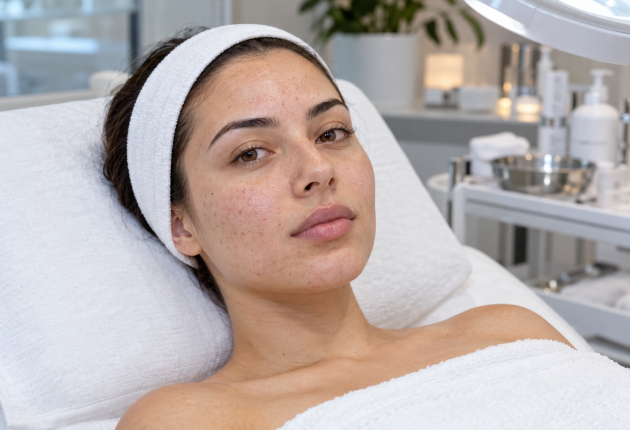 Facial treatment before comparison